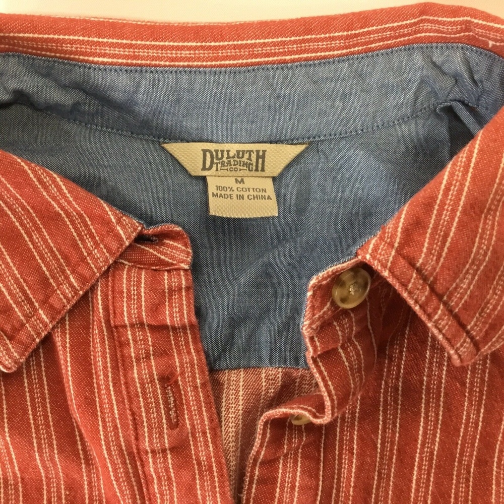 Duluth Trading Co~Work Shirt~Popover~Contrast Cuff - Picture 4 of 8